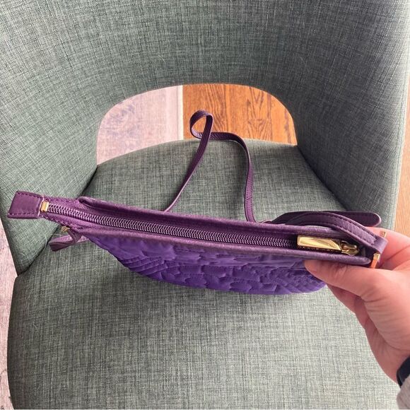 Tory Burch Women’s embroidered logo purple crossbody purse bag - EUC! - Picture 9 of 12